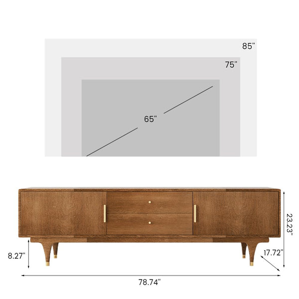 78.74" Mid Century Modern TV Stand with Storage