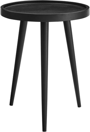 Round Wood Side Table with Tray Top
