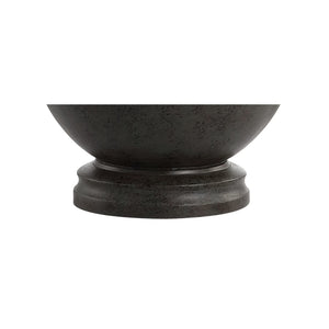 26" Dark Gray Resin Sphere LED Table Lamp with White Linen Drum Shade