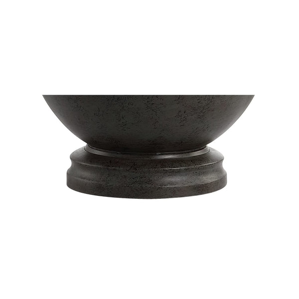 26" Dark Gray Resin Sphere LED Table Lamp with White Linen Drum Shade