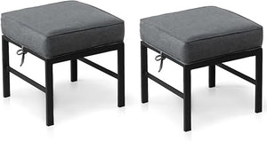 Aluminum Outdoor Ottoman Set of 2 with Cushions