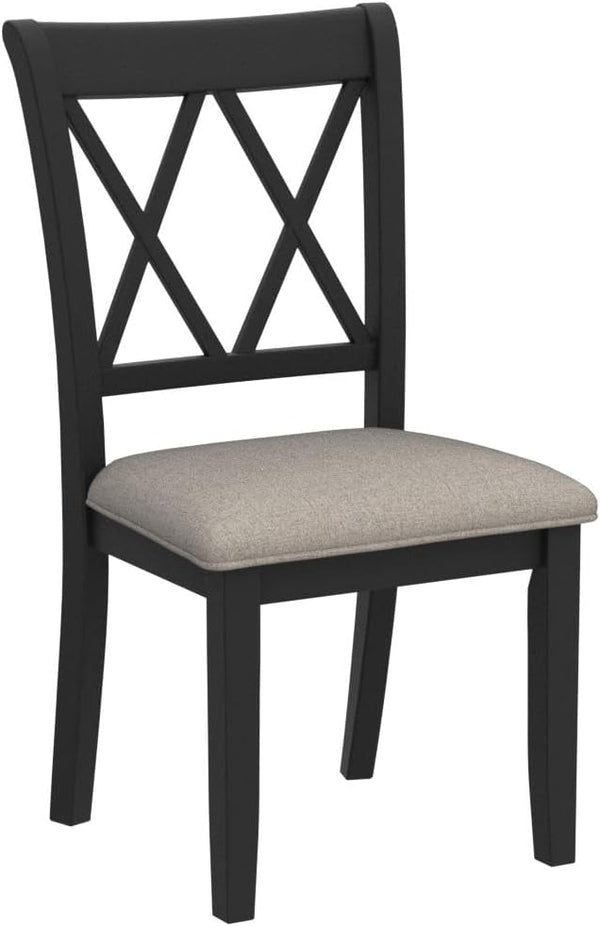Cross-Back Fabric Upholstered Dining Chair Set of 2