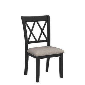 Cross-Back Fabric Upholstered Dining Chair Set of 2
