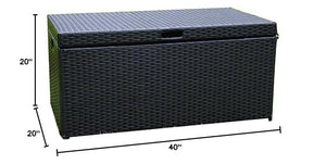 Wicker Rattan Outdoor Storage Deck Box with Steel Frame