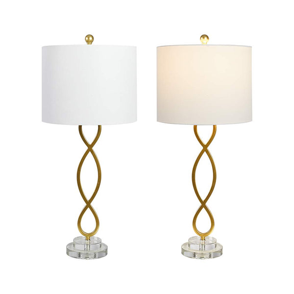 Crystal Base Table Lamps Set of 2 – 3-Way Dimmable Buffet Lamps