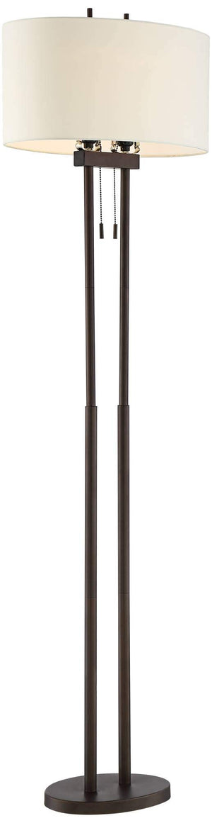 Twin Pole Floor Lamp 62" – Oil Rubbed Bronze with Oval Shade