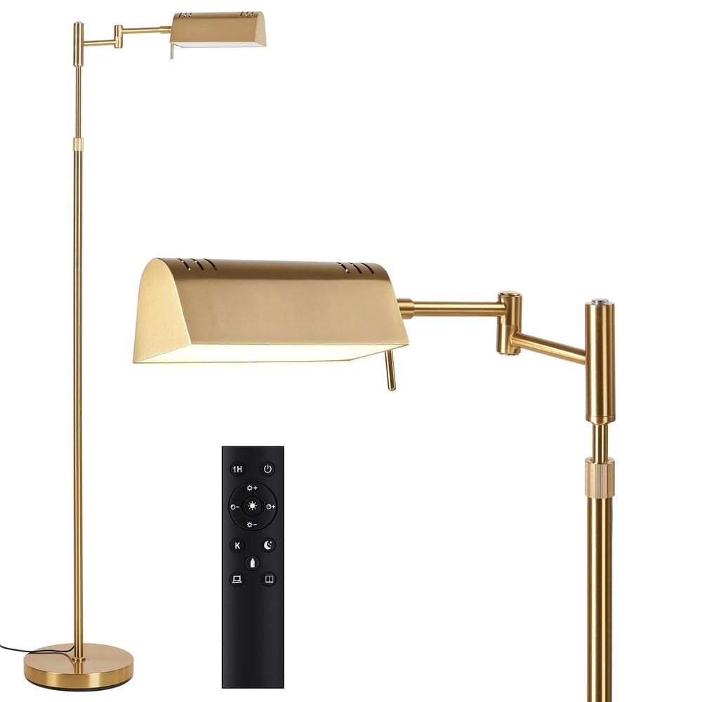 Dimmable LED Pharmacy Floor Lamp with Swing Arm