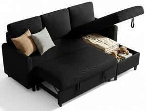L-Shaped Sleeper Sectional Sofa with Storage Chaise