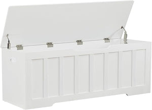 Extra Large Storage Chest Bench with Safety Hinges – 51.2" Wooden Trunk