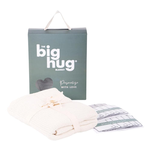 Personalized Hug Blanket with Writeable Tags — 100% Cotton Throw