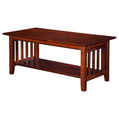Mission-Style Solid Hardwood Coffee Table with Walnut Finish