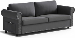 Queen Pull Out Sofa Bed with Memory Foam Mattress