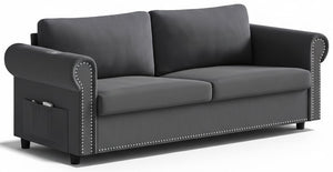 Queen Pull Out Sofa Bed with Memory Foam Mattress