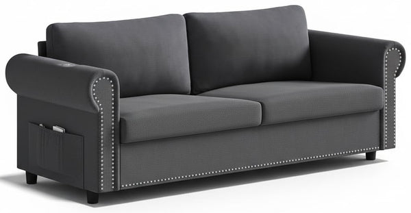 Queen Pull Out Sofa Bed with Memory Foam Mattress