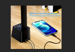 Minimalist LED Desk Lamp with USB Charging Port