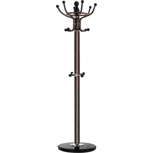 Freestanding Coat Rack with Marble Base & Multi-Hook Hall Tree