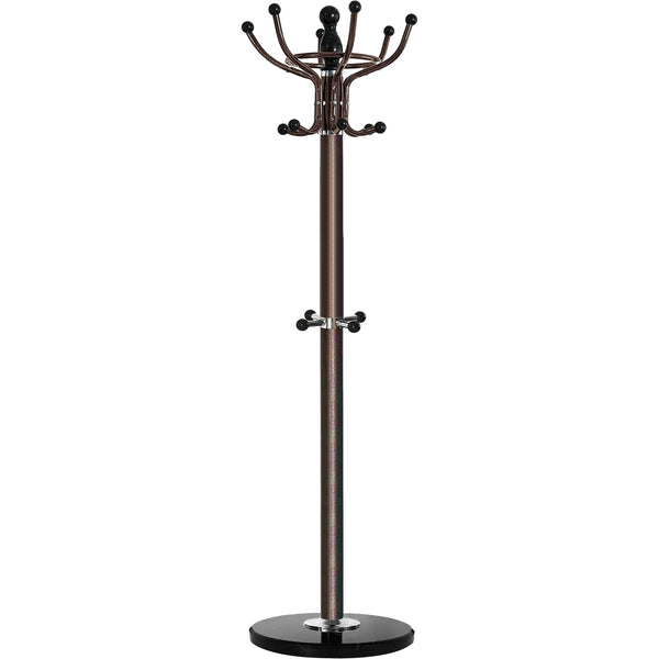 Freestanding Coat Rack with Marble Base & Multi-Hook Hall Tree