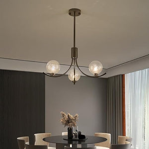 Modern Glass Globe Chandelier – Gold Multi-Light Ceiling Fixture