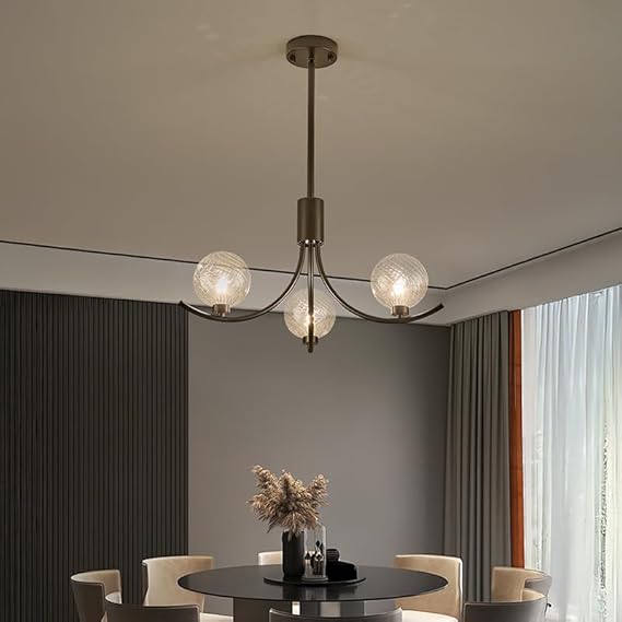 Modern Glass Globe Chandelier – Gold Multi-Light Ceiling Fixture