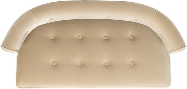 Mid-Century Modern Tufted Bench Settee with Split Back & Recessed Arms