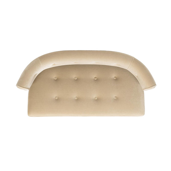 Mid-Century Modern Tufted Bench Settee with Split Back & Recessed Arms