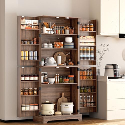 Farmhouse Kitchen Pantry Cabinet with Barn Door