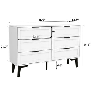 Modern Wooden Dresser with 6 Drawers – Bedroom & Living Room Storage