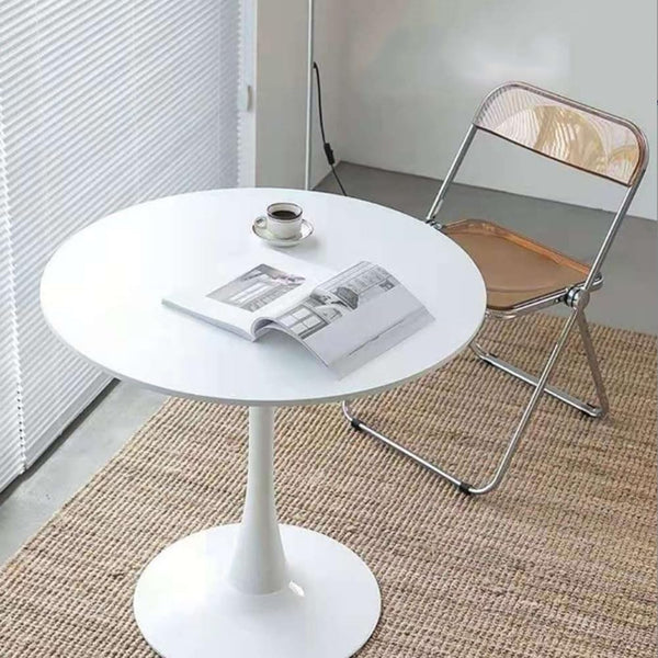 Round Tulip Dining Table – Mid-Century Modern, MDF Top, Metal Base