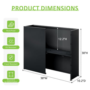 Tall Rectangular Outdoor Planter Box - Galvanized Steel