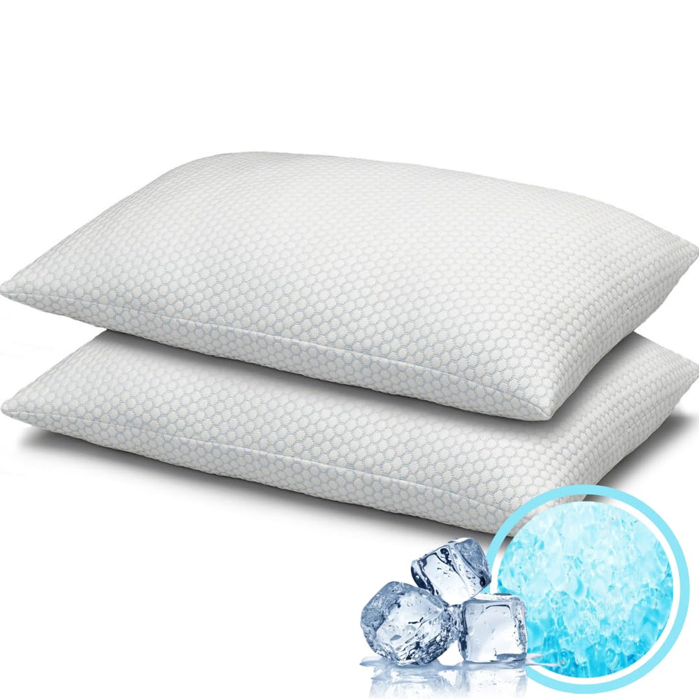 Cooling Gel Fiber Bed Pillows for Sleeping – Pack of 2