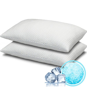 Cooling Gel Fiber Bed Pillows for Sleeping – Pack of 2