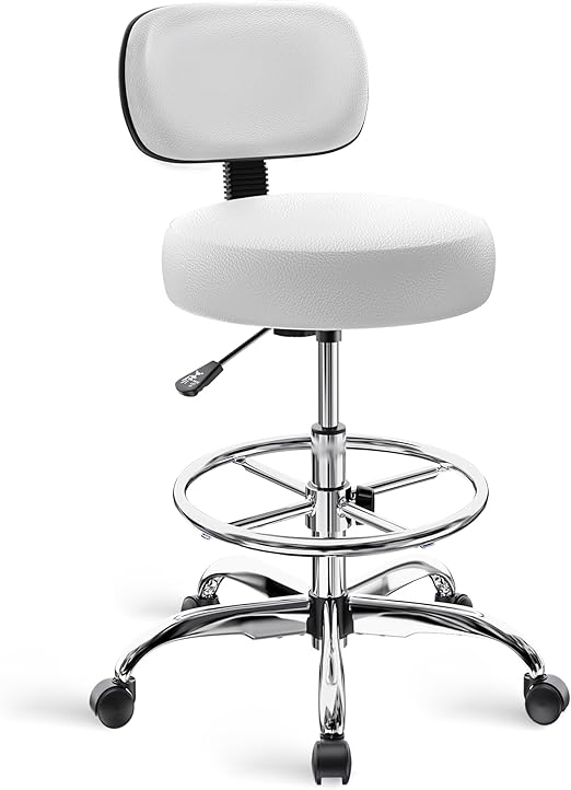 Adjustable Height Drafting Chair with Back & Footrest