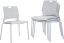 Stackable Chairs Set of 4 with Metal Frame
