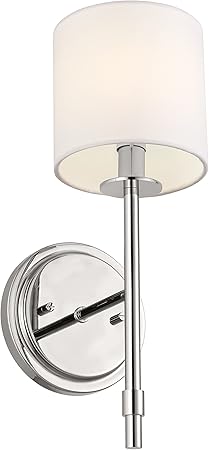 Modern Metal Vanity Wall Sconce with Fabric Shade