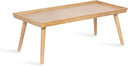 Mid-Century Wood Coffee Table with Tapered Legs & Adjustable Feet