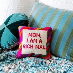Needlepoint Decorative Throw Pillow 10" x 10"