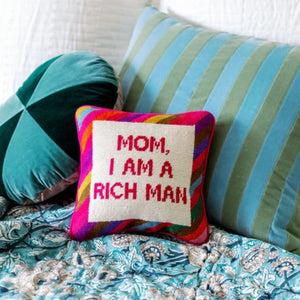 Needlepoint Decorative Throw Pillow 10" x 10"
