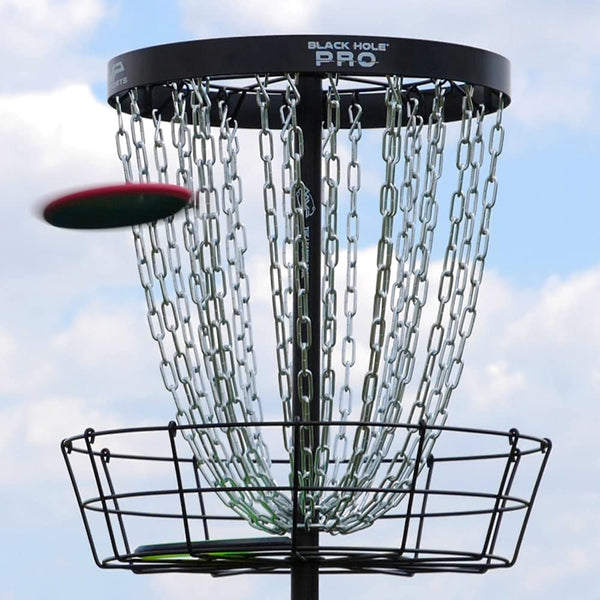 24-Chain Portable Disc Golf Basket — Black, PDGA Approved