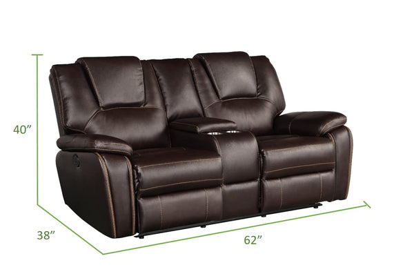 3-Piece Leather Recliner Sofa Set