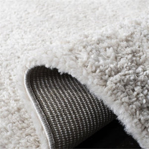 Beige Shag Area Rug 9x12 – Polypropylene, Non-Shedding, Machine Made