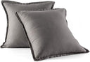 Washed Linen Euro Pillow Shams Set of 2 – 26x26 Ruffled Style