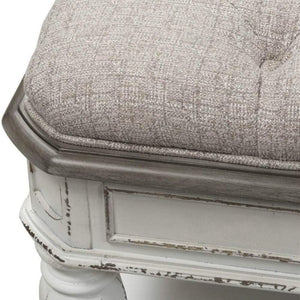 Upholstered Bedroom Bench with Storage Shelf