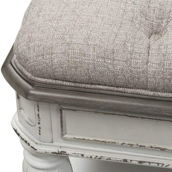 Upholstered Bedroom Bench with Storage Shelf