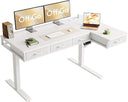L-Shaped Electric Standing Desk with Drawers & Power Outlets