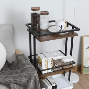 3-Tier Rolling Bar Cart with Wheels