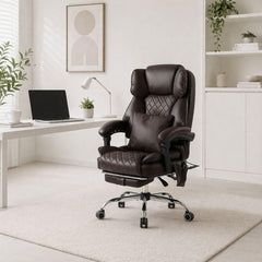 Ergonomic Massage Office Chair with Heat & Kneading | Reclining Executive Desk Chair with Footrest