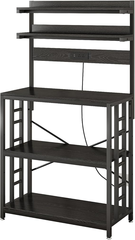 5-Tier Kitchen Baker's Rack with Power Outlet & LED Lights