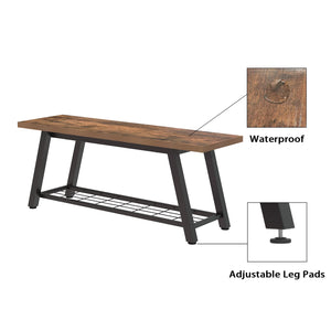 Industrial Storage Bench with Shoe Rack