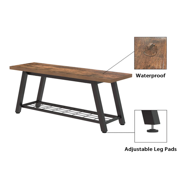 Industrial Storage Bench with Shoe Rack