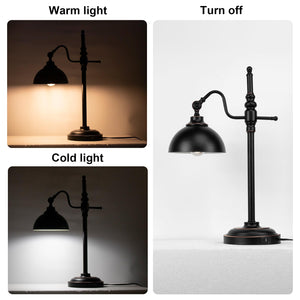 Industrial Desk Lamp 2 Pack with USB Charging Ports